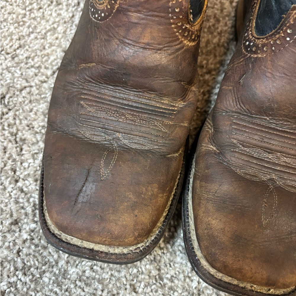 ARIAT Tycoon Square Toe Pull On Western Boot Brazen Brown, Size US 7.5D - Picture 3 of 8